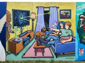 Chris Makes Art (Chris Wright)<br/>2024 - 2025<br/><span style= "font-size: 6pt">33.752472099458046, -84.36249958297508</span> Street Art Mural formerly in Cabbagetown Atlanta by Chris Makes Art (Chris Wright) featuring a family in their living room