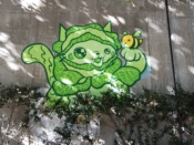 Catlanta (Rory Hawkins)<br/>2016 - 2024<br/><span style= "font-size: 6pt">33.75208035534742, -84.36402072912834</span> Street Art Mural formerly in Cabbagetown Atlanta by Catlanta (Rory Hawkins) featuring a cabbage cat