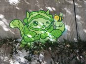 Catlanta (Rory Hawkins)<br/>2016 - 2024<br/><span style= "font-size: 6pt">33.75208035534742, -84.36402072912834</span> Street Art Mural formerly in Cabbagetown Atlanta by Catlanta (Rory Hawkins) featuring a cabbage cat