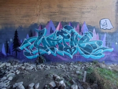 WHIMS and Mr. Fangs<br/>2024 - 2025<br/><span style= "font-size: 6pt">33.72791349346375, -84.4164009028113</span> Graffiti Piece on the BeltLine under the Lee Stree bridget by WHIMS and Mr. Fangs painted for (Atlanta Style Writers Jam 2024)