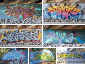 Atlanta Style Writers Jam 2024: Various Writers<br/>2024 - 2025<br/><span style= "font-size: 6pt">33.795151353967896, -84.37079391300635</span> Graffiti pieces by various writers formerly on the BeltLine under Piedmont Ave created for Atlanta Style Writers Jam 2024