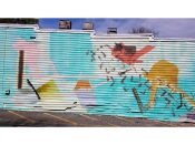 Heather Greenway<br/>2016 - 2025<br/><span style= "font-size: 6pt">33.74104098618976, -84.34618080450342</span> Street Art Mural formerly in East Atlanta by Heather Greenway featuring abstract images