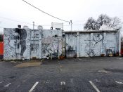 Fallen Rose<br/>2014? - 2026<br/><span style= "font-size: 6pt">33.76329224053848, -84.35149431472297</span> Street Art mural formerly in Little Five Points Atlanta by Fallen Rose featuring a living character and a dead character