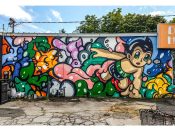 Cloudxcruiser (Erbriyon Barrett)<br/>2019 - 2026<br/><span style= "font-size: 6pt">33.76092030127981, -84.37164303949433</span> Street Art Mural formerly in Old Fourth Ward Atlanta by Cloudxcruiser (Erbriyon Barrett) featuring an image of Rocket Boy