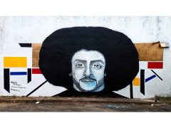 Yuzly Mathurin<br/>2019 - <br/><span style= "font-size: 6pt">33.7069279910502, -84.37951719335993</span> Street Art mural in Lakewood Heights Atlanta by Yuzly Mathurin featuring Colin Kaepernick