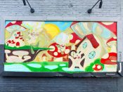 John Huu Huynh<br/>2025 - 2025<br/><span style= "font-size: 6pt">33.750960346818054, -84.30933166767738</span> Street Art Mural in East Lake Atlanta by John Huu Huynh featuring three bunny rabbits