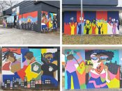 Andre Thompson<br/>2021 - 2025<br/><span style= "font-size: 6pt">33.71873077137044, -84.38477499461257</span> Street Art Mural formerly in South Atlanta by Andre Thompson featuring "Let us breathe in love"