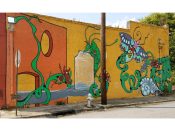 Matt Haffner and Laura Bell<br/>2013 - 2019<br/><span style= "font-size: 6pt">33.7369576167413, -84.385607189233</span> Street Art Mural formerly in Summerhill Atlanta by Matt Haffner and Laura Bell Featuring insects