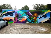 Max Sansing<br/>2019 - 2026<br/><span style= "font-size: 6pt">33.74240621521036, -84.36687332476829</span> Street Art Mural formerly in Grant Park Atlanta by Max Sansing featuring two boys