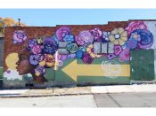 Eric Nine<br/>2019 - 2026<br/><span style= "font-size: 6pt">33.77320674726897, -84.41437329903493</span> Street Art Mural formerly in English Avenue Atlanta by Eric Nine Featuring a woman and flowers