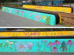 Jenevieve<br/>2019 - 2026<br/><span style= "font-size: 6pt">33.74913340719847, -84.3577546534341</span> Street Art Mural formerly in Reynoldstown Atlanta by Jenevieve featuring flowers and plants