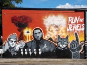 SKIE<br/>2017 - 2019<br/><span style= "font-size: 6pt">33.76690188823732, -84.34976987081716</span> Street Art Mural formerly in Little Five Points Atlanta by SKIE featuring Run the Jules