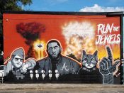 SKIE<br/>2017 - 2019<br/><span style= "font-size: 6pt">33.76690188823732, -84.34976987081716</span> Street Art Mural formerly in Little Five Points Atlanta by SKIE featuring Run the Jules