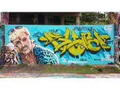 Chris Veal<br/>2020 - 2020<br/><span style= "font-size: 6pt">33.76453320688727, -84.35949951647684</span> Graffiti piece formerly in Old Fourth Ward by Chris Veal featuring Tiger King