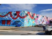 Hense (Alex Brewer)<br/>2013 - 2019<br/><span style= "font-size: 6pt">33.78132019016083, -84.41292192182173</span> Street Art Mural formerly in West Midtown Atlanta by Hense (Alex Brewer) featuring an abstract pattern