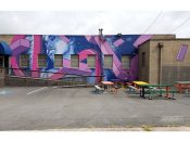 Kevin Ledo<br/>2016 - 2023<br/><span style= "font-size: 6pt">33.81209899540251, -84.39602387579474</span> Street Art Mural formerly in Buckhead Atlanta by Kevin Ledo featuring a woman's face in blue