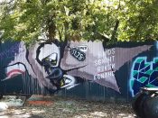 Mr. Never Satisfied<br/>2017 - 2024<br/><span style= "font-size: 6pt">33.75176583828815, -84.36383405649858</span> Street Art Mural formerly in Cabbagetown Atlanta by Mr. Never Satisfied featuring an owl