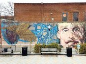 Gaia & Nanook<br/>2018 - 2020<br/><span style= "font-size: 6pt">33.77485204766416, -84.29571500424957</span> Street art mural formerly in Decatur, Georgia by Gaia and Nanook featuring a face and a bird