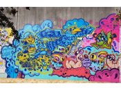 Mario Daniel & Oofster (Pierre Cerrato)<br/>2019 - 2021<br/><span style= "font-size: 6pt">33.752449597099734,-84.36278186738491</span> Street Art Mural formerly in Cabbagetown Atlanta by Mario Daniel and Oofster (Pierre Cerrato) featuring funny characters