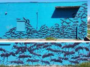 Matt Haffner<br/>2014 - 2021<br/><span style= "font-size: 6pt">33.749326, -84.356880</span> street art mural formerly in Reynoldstown Atlanta by Matt Haffner featuring ants
