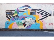 Austin Blue<br/>2018 - 2020<br/><span style= "font-size: 6pt">33.74937755533896, -84.35418072627323</span> Street Art Mural formerly in Reynoldstown Atlanta by Austin Blue featuring a polar bear