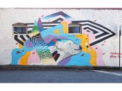 Austin Blue<br/>2018 - 2020<br/><span style= "font-size: 6pt">33.74937755533896, -84.35418072627323</span> Street Art Mural formerly in Reynoldstown Atlanta by Austin Blue featuring a polar bear