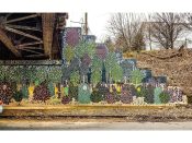 Andrew Catanese<br/>2017 - 2020<br/><span style= "font-size: 6pt">33.76741085485435, -84.36067037921606</span> Detail of a larger Street Art Mural formerly in Old Fourth Ward Atlanta by Andrew Catanese featuring tree forms