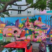 <strong>Artist:</strong> Lady Pink<br>
<strong>Location:</strong> Urban Nation Museum<br><strong>Notes:</strong> Painted for the "Love Letters to the City" exhibition in 2024