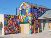 CEET<br/>2018 - 2021<br/><span style= "font-size: 6pt">33.722322593267094,-84.46394893333678</span> Street Art Mural formerly in Southwest Atlanta by CEET featuring stylized chickens