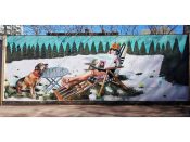 Jurell Cayetano<br/>2018? - 2024<br/><span style= "font-size: 6pt">33.75405932387403, -84.3760380464231</span> Street Art Mural formerly in Sweet Auburn Atlanta by Jurell Cayetano featuring a woman sunbathing in the snow