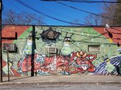 Grace Lang, Ramiro Davaro-Comas, and Will Mitchell<br/>2016 - 2021<br/><span style= "font-size: 6pt"> 33.73895164381461,-84.36791220245038</span> Street Art Mural formerly in Grant Park Atlanta by Grace Lang, Ramiro Davaro-Comas, and Will Mitchell featuring a red creature