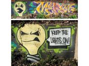 @meresone (Jonathan Cohen)<br/>? - 2022<br/><span style= "font-size: 6pt">33.78571222486621,-84.41748127583242</span> Graffiti Piece formerly in Upper Westside Atlanta by @meresone featuring light bulbs