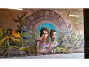 Miguel Dominguez<br/>2018 - 2023<br/><span style= "font-size: 6pt">33.727969862768354,-84.41700205206871</span> Street Art Mural formerly on the Beltline in West End Atlanta by Miguel Dominguez featuring two people in a stone circle