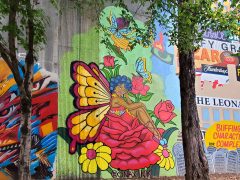 Debbie Snax<br/>2023 - <br/><span style= "font-size: 6pt">33.75191017687371, -84.36470516442118</span> Street Art Mural in Cabbagetown Atlanta by Debbie Snax featuring a woman with butterfly wings