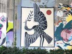 Johnny Warren<br/>2025 - <br/><span style= "font-size: 6pt">33.75197162584102, -84.36449110929466</span> Street Art Mural in Cabbagetown Atlanta by Johnny Warren featuring a bird