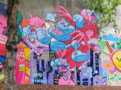 Alex Koenig<br/>2022 - <br/><span style= "font-size: 6pt">33.75165805743688, -84.36579898312792</span> Street Art Mural in Cabbagetown Atlanta by Alex Koenig featuring a robot