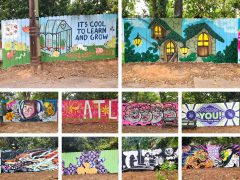 Brownwood Park (Various Artists)<br/>2025<br/><span style= "font-size: 6pt">33.73822617744421, -84.34744888510608</span> Street Art Murals at Brownwood Park by various artists