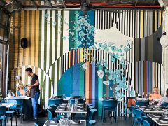 Lela Brunet<br/>2025 - <br/><span style= "font-size: 6pt">33.76297048326847, -84.35787577005104</span> Street Art Mural in Inman Park Atlanta by Lela Brunet featuring lines and flowers