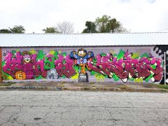 YEHAW and 4SURE<br/>2025 - <br/><span style= "font-size: 6pt">33.735005288577185, -84.40521675700657</span> Graffiti Piece in Pittsburgh Atlanta by YEHAW and 4SURE featuring Garfield the cat