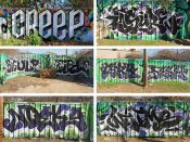 ADM Crew (Various artists)<br/>2024 - 2025<br/><span style= "font-size: 6pt">33.73568615462427, -84.4049103266317</span> Graffiti pieces formerly in Pittsburgh Atlanta by the ADM Crew (Various artists)