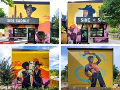 Aziza Andre<br/>2025 - <br/><span style= "font-size: 6pt">33.72687363567323, -84.3657668474455</span> Street Art Mural on the Beltline in Boulevard Heights Atlanta by Aziza Andre featuring African Americans of the Old West