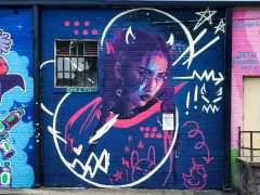 Smeesh<br/>2025 - <br/><span style= "font-size: 6pt">33.743725404081644, -84.43886489844745</span> Street Art Mural in Westview Atlanta by Smeesh featuring a woman with devil horns superimposed on the image