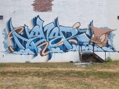 Mr. Never Satisfied<br/>2024 - <br/><span style= "font-size: 6pt">33.73122832588412, -84.42150922255827</span> Graffiti piece in West End Atlanta by Mr. Never Satisfied featuring an owl