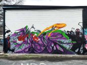 Artist ?<br/>2025 - 2025<br/><span style= "font-size: 6pt">33.76690514806605, -84.34977311748607</span> Street Art Mural formerly in Little Five Points by an unknown artist featuring monsters