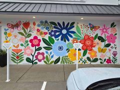 Katherine Herrell<br/>2025 - <br/><span style= "font-size: 6pt">33.79219296876909, -84.35244313591537</span> Street Art Mural in Morningside Atlanta by Katherine Herrell featuring flowers