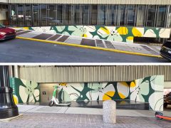 Sanithna Phansavanh<br/>2026 - <br/><span style= "font-size: 6pt">33.75964615849626, -84.38856611045526</span> Street Art Mural in Downtown Atlanta by Sanithna Phansavanh featuring flowers