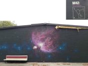 Benjamin Janik<br/>2017? - 2026<br/><span style= "font-size: 6pt">33.76085485319711, -84.37145215478058</span> Street Art Mural formerly in Old Fourth Ward Atlanta by Benjamin Janik featuring the Orion Nebula