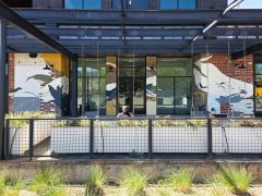 Christina Kwan<br/>2026 - <br/><span style= "font-size: 6pt">33.78305419446563, -84.41858555033117</span> Street Art Mural in West Midtown Atlanta by Christina Kwan featuring an abstract pattern