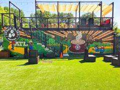 Debbi Snax<br/>2026 - <br/><span style= "font-size: 6pt">33.720660306693894, -84.40029664680351</span> Street Art Mural in Pittsburgh Atlanta by Debbi Snax featuring a cup of coffee