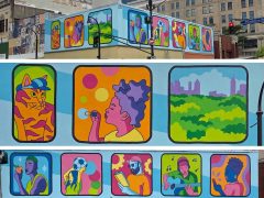 Brianna Gardocki<br/>2026 - <br/><span style= "font-size: 6pt">33.7532028836673,-84.39152341336069</span> Street Art Mural in Downtown Atlanta by Brianna Gardocki featuring several different scenes